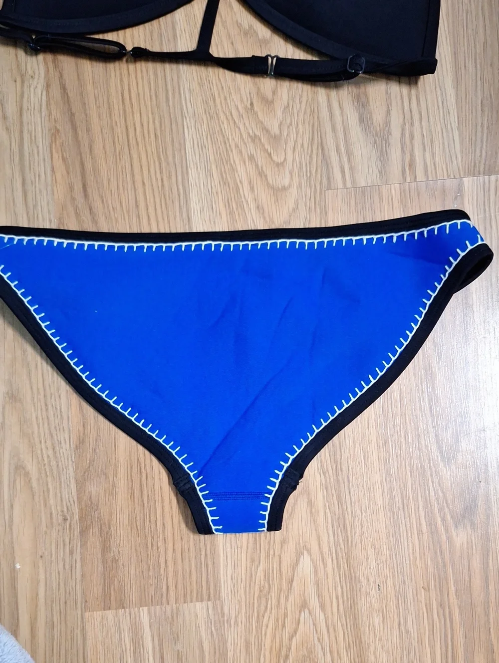 triangl swimwear Pink & Mint Colorblock Bikini Set with Blue Bag